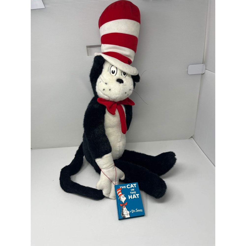 Vintage 1995 Dr Seuss Cat in the Hat Plush with Mini Hardcover Book Macy's East